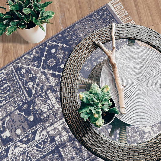 Designer rug, reversible rug made of pure cotton