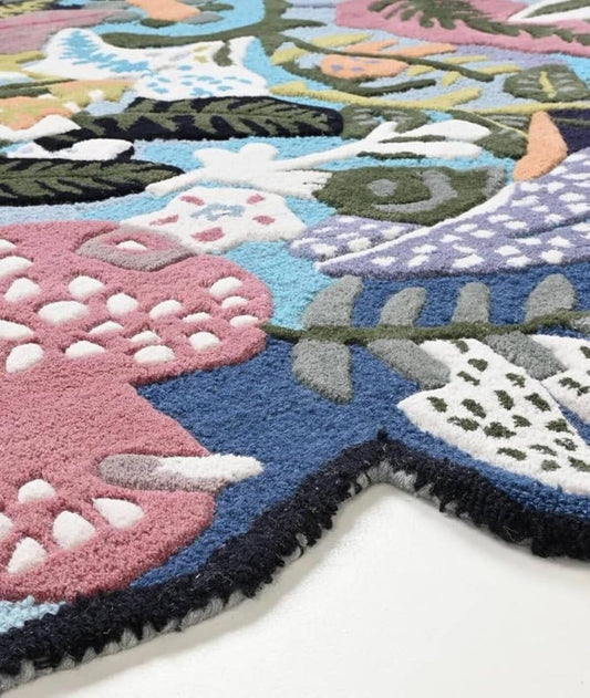 Designteppich Unregelmäßig geformte botanische Sammlung