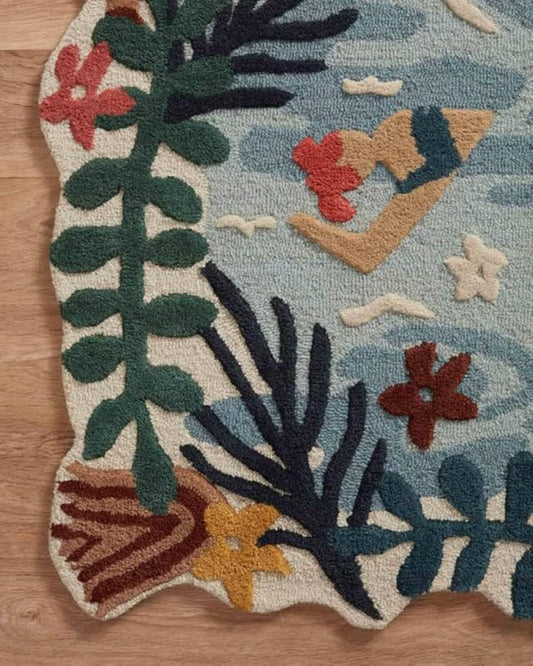 Designteppich Unregelmäßig geformte botanische Sammlung