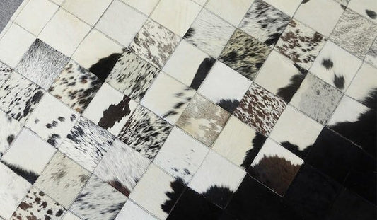 Lederteppich Leder-Patchwork-Teppich