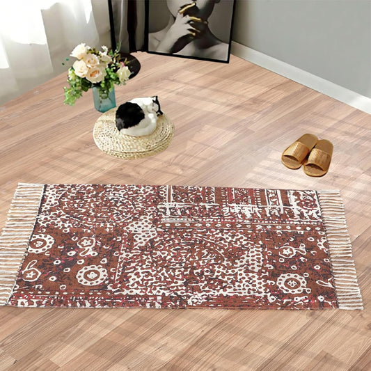 Designer rug, reversible rug made of pure cotton