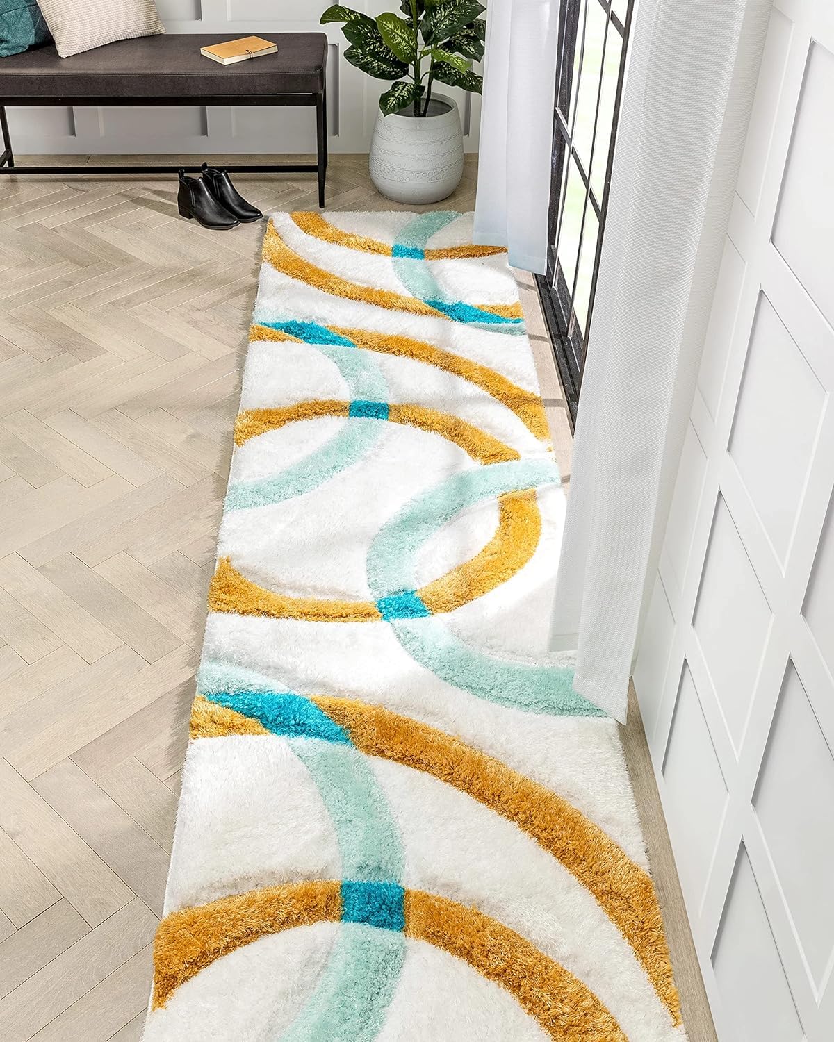 Designteppich Plüsch-Teppichläufer für Eleganz