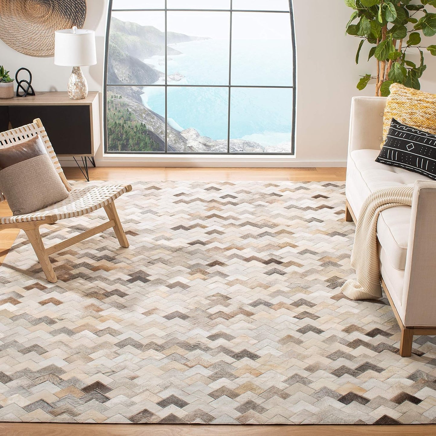 Lederteppich Leder-Patchwork-Teppichkollektion
