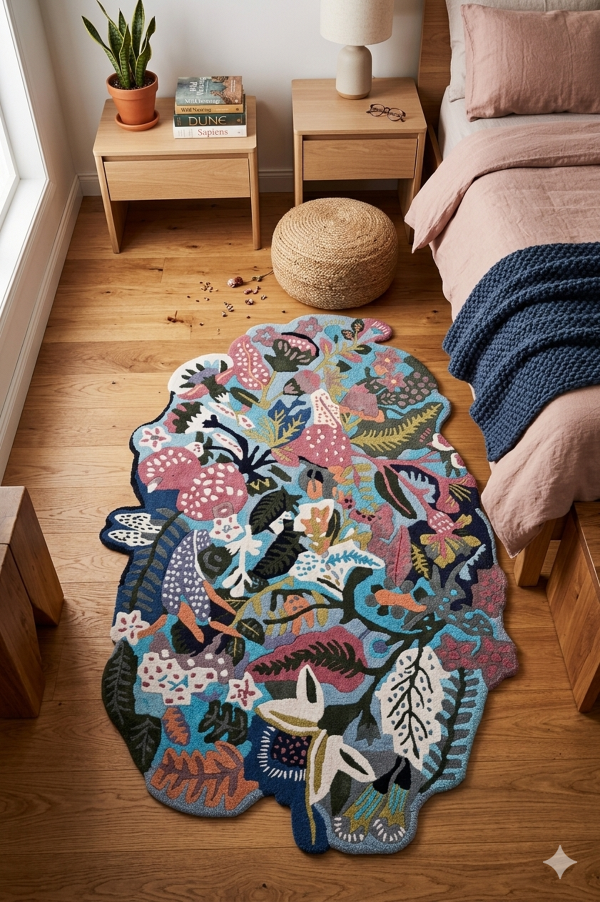 Designteppich Unregelmäßig geformte botanische Sammlung