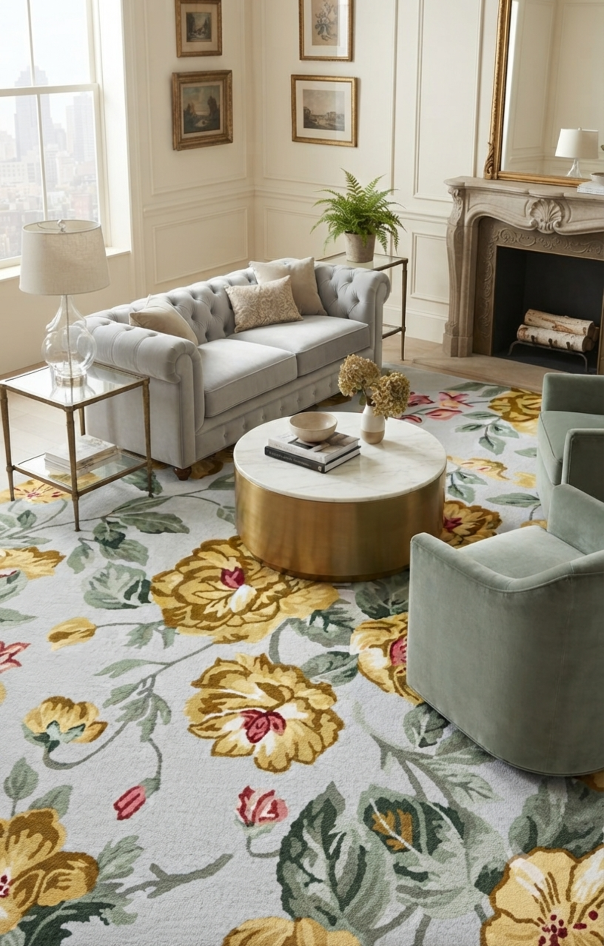 Designteppich Blumenland