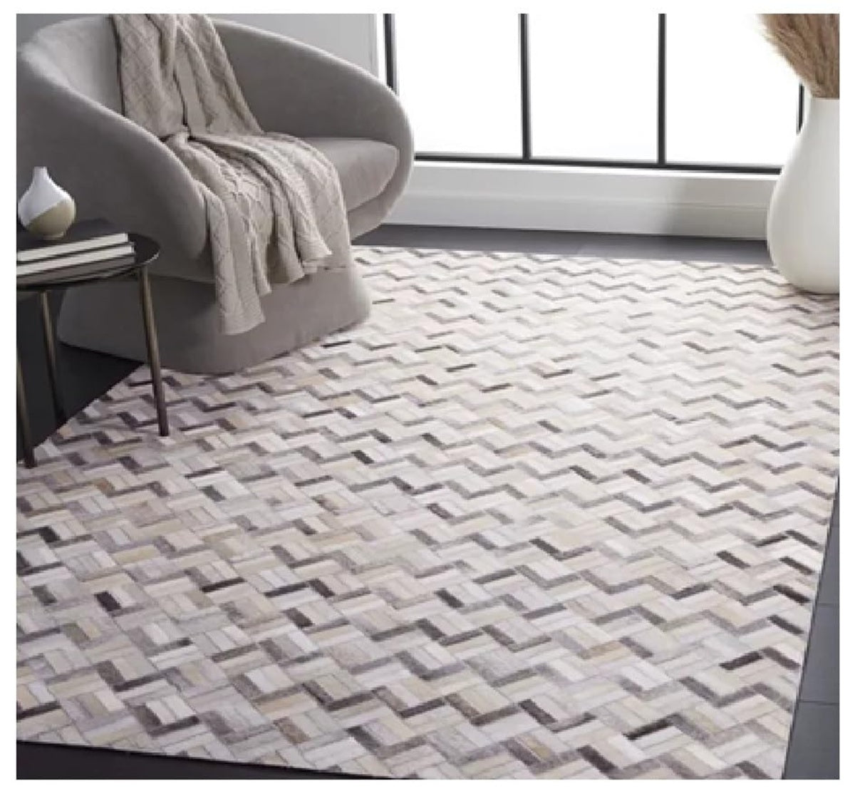 Lederteppich Leder-Patchwork-Teppich