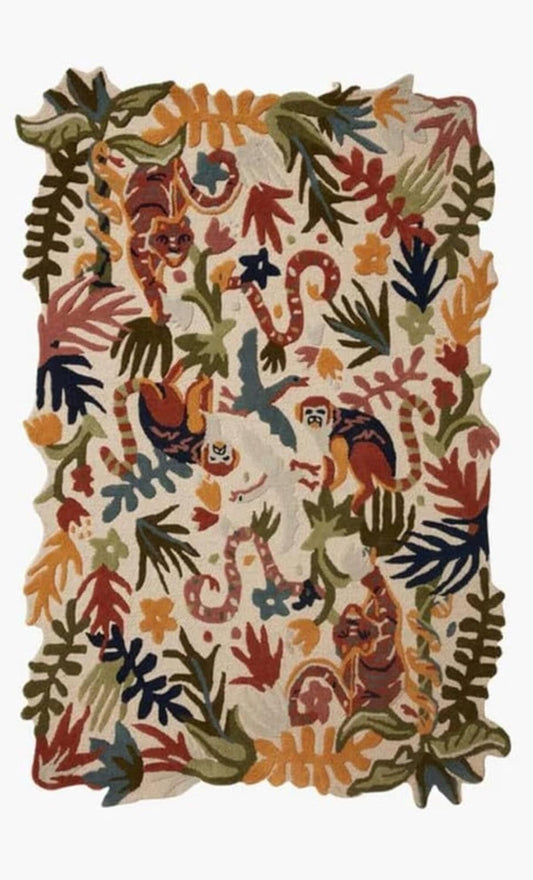 Designteppich Unregelmäßig geformte botanische Sammlung