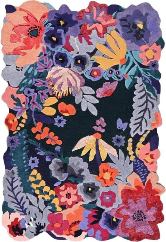 Designteppich Unregelmäßig geformte botanische Sammlung