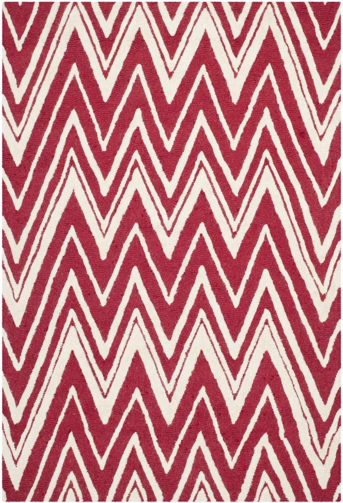 Designteppich Zeitgenössisch Rot – Draufsicht