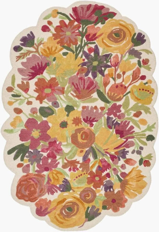 Designteppich Unregelmäßig geformte botanische Sammlung