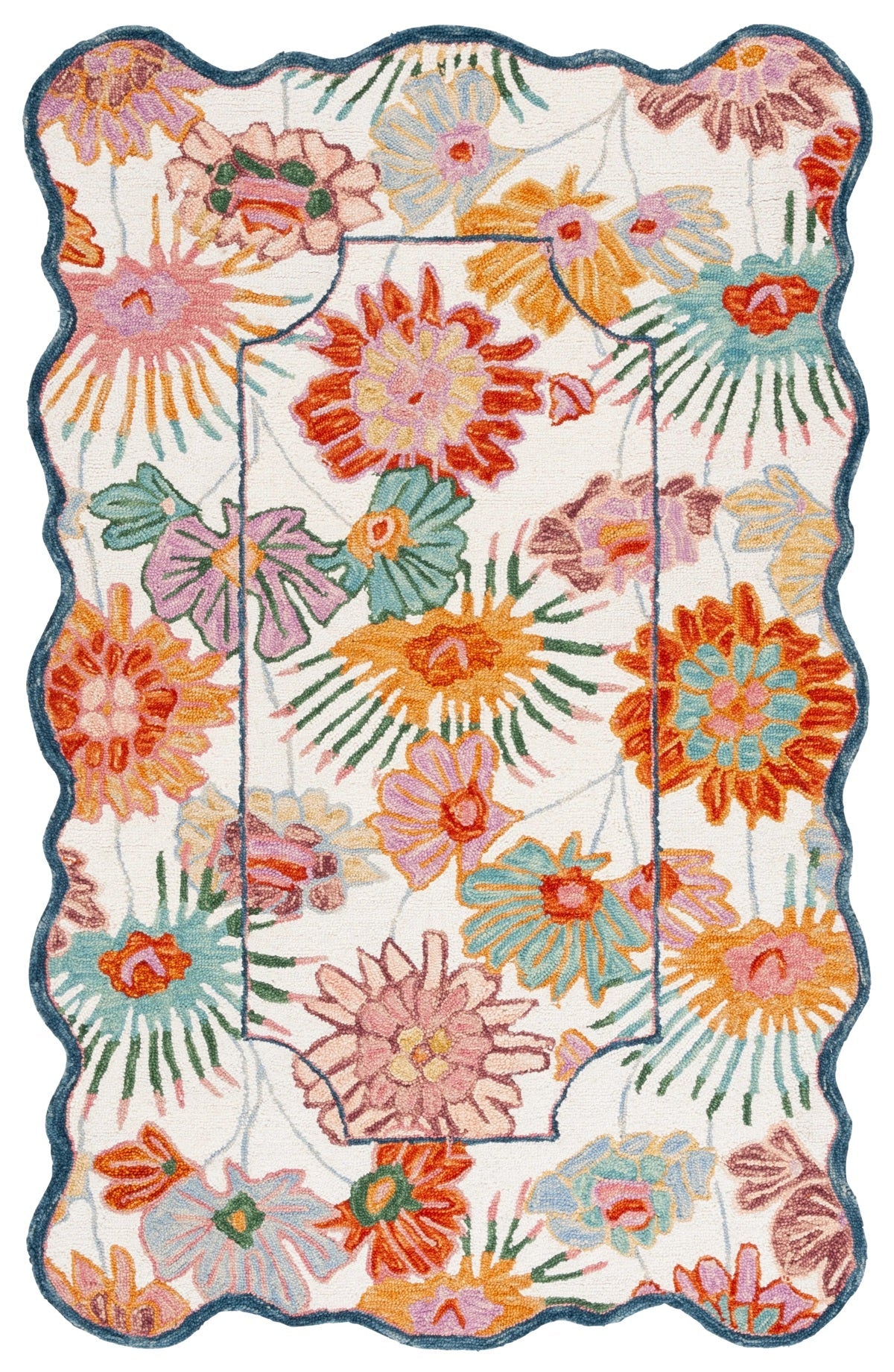 Designteppich Blumenstrauß – Detailaufnahme florale Muster