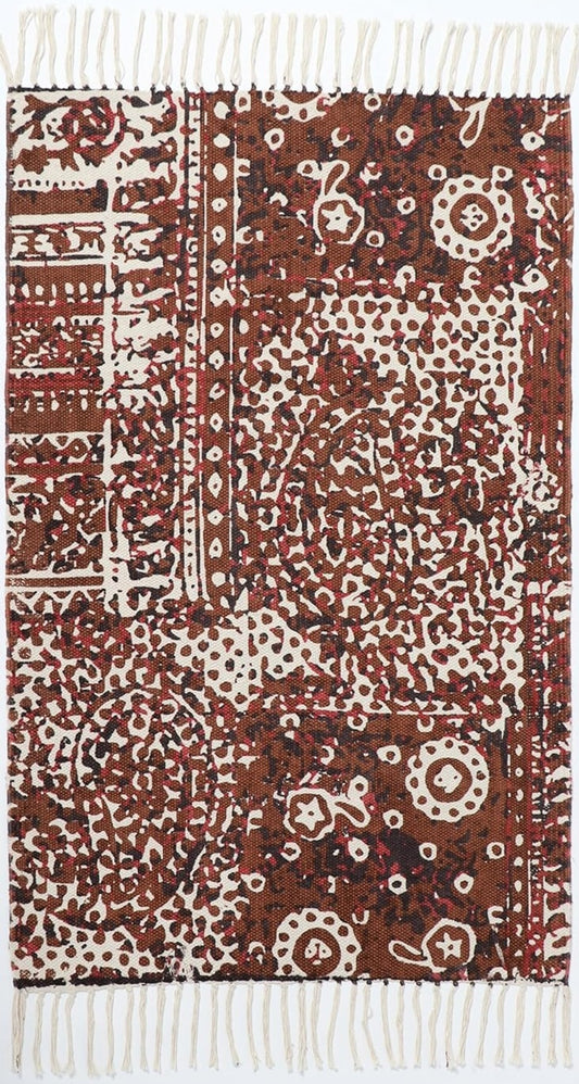 Designer rug, reversible rug made of pure cotton