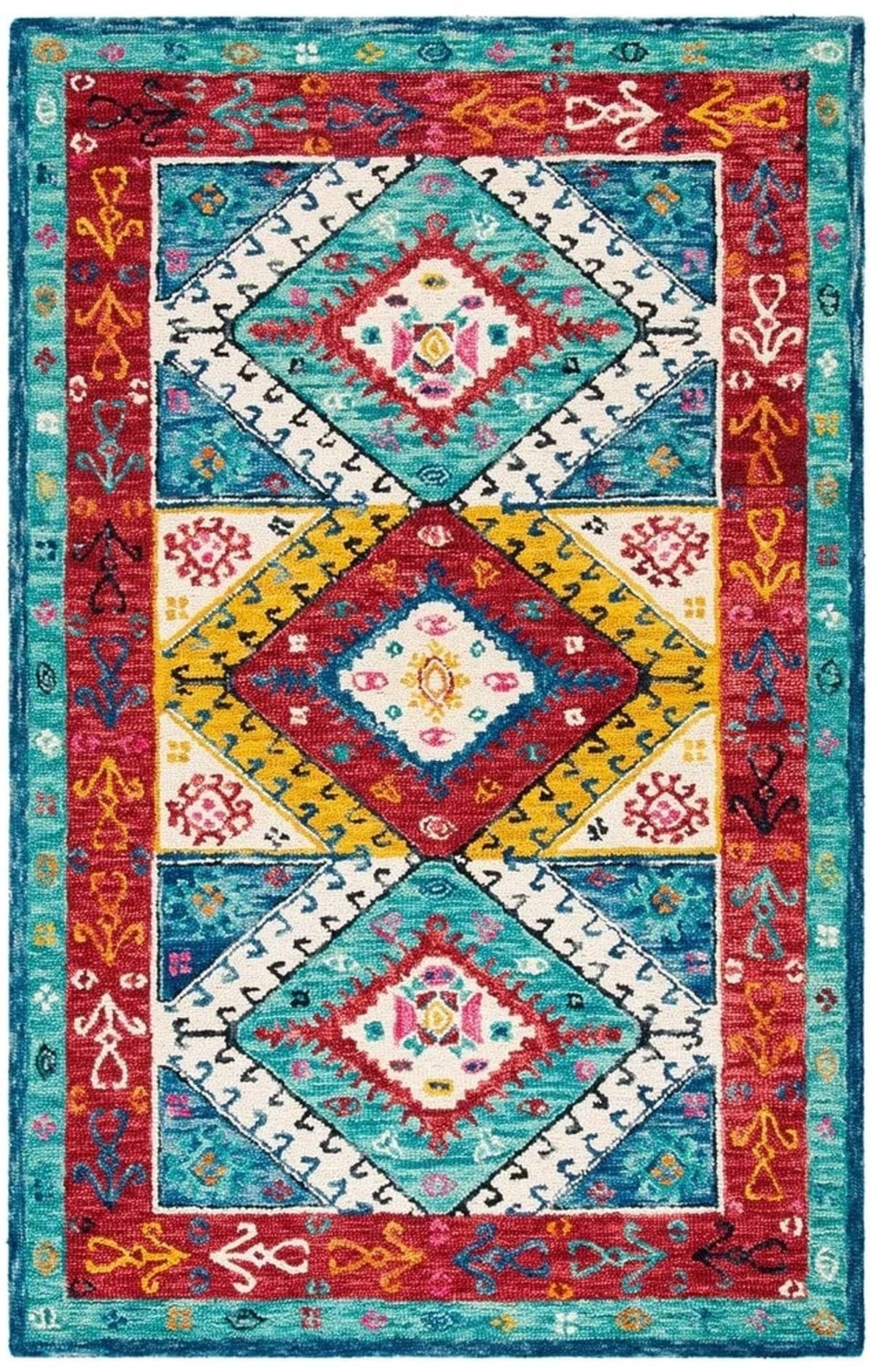 Teppich Lebendige Farben – Schlingenwebung