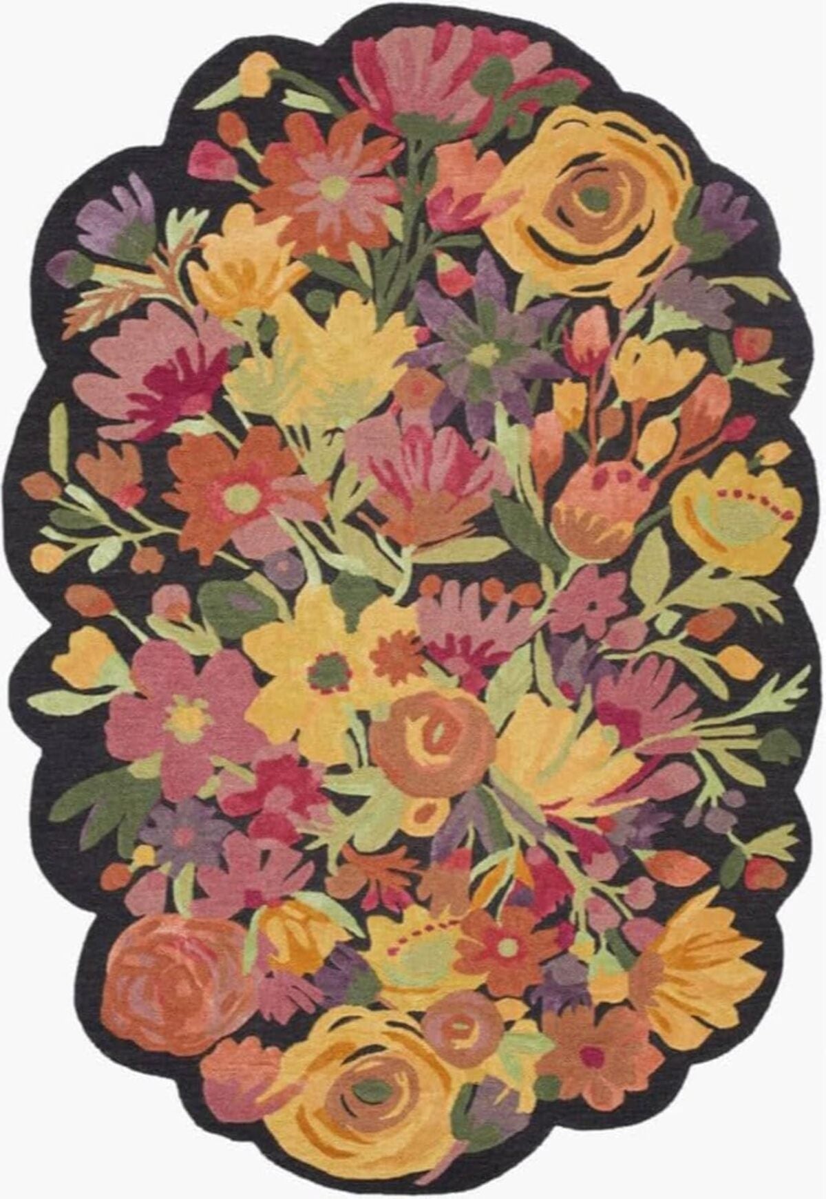 Designteppich Unregelmäßig geformte botanische Sammlung