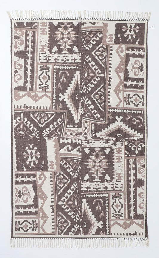 Designer rug, reversible rug made of pure cotton