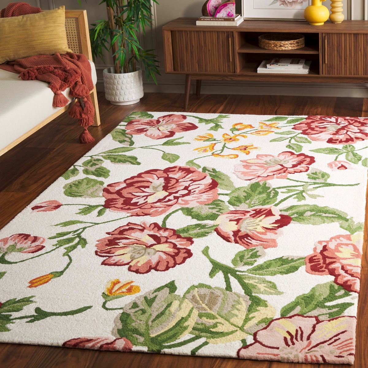 Designteppich Blumenland – Nahaufnahme Blumenmuster