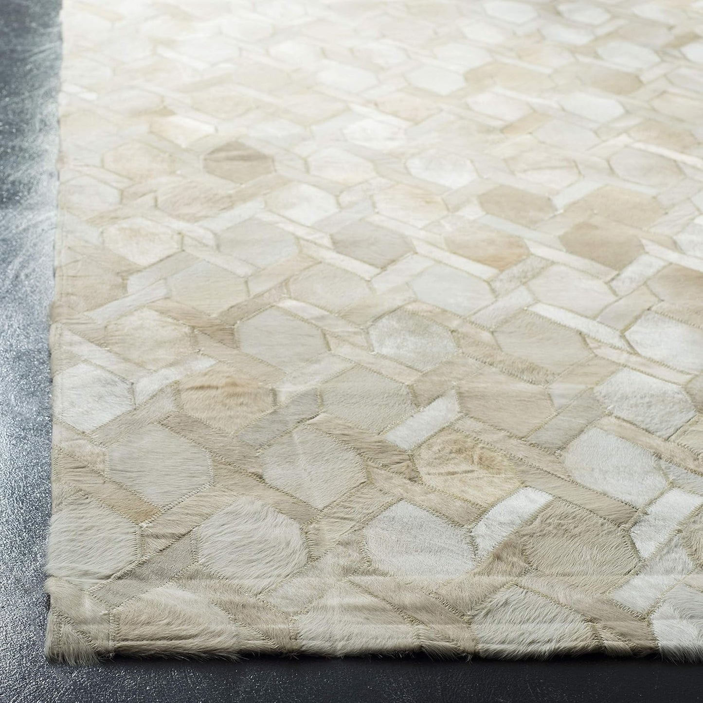 Lederteppich Leder-Patchwork-Teppich