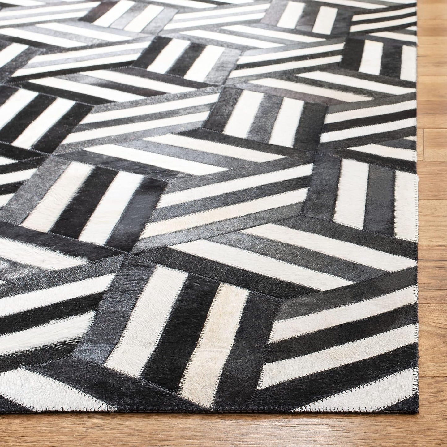 Lederteppich Leder-Patchwork-Teppich