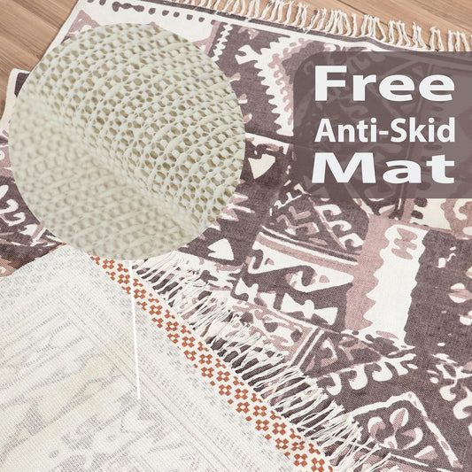 Designer rug, reversible rug made of pure cotton