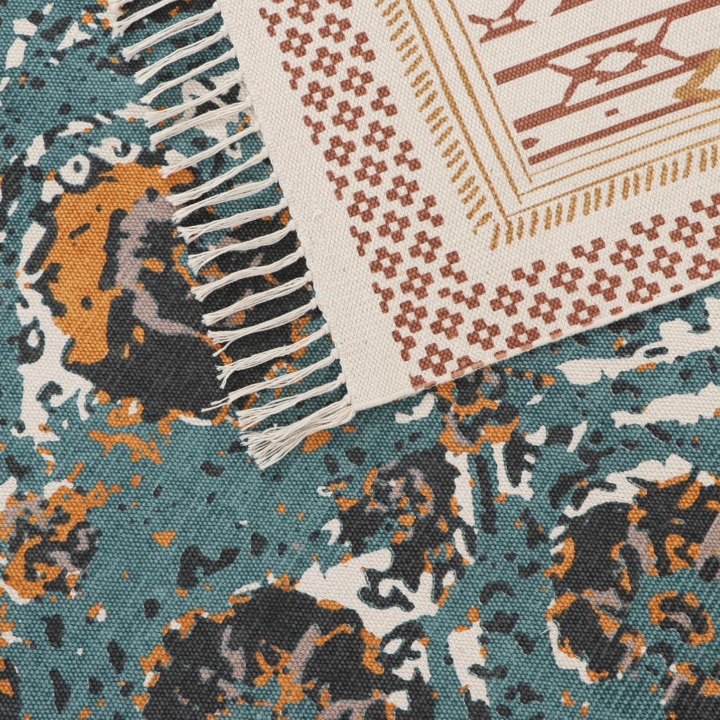 Designer rug, reversible rug made of pure cotton