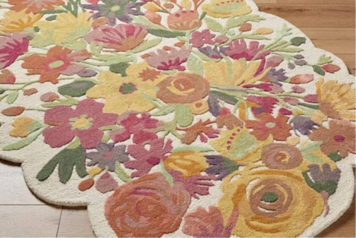 Designteppich Unregelmäßig geformte botanische Sammlung