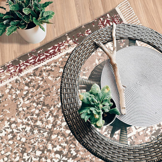 Designer rug, reversible rug made of pure cotton