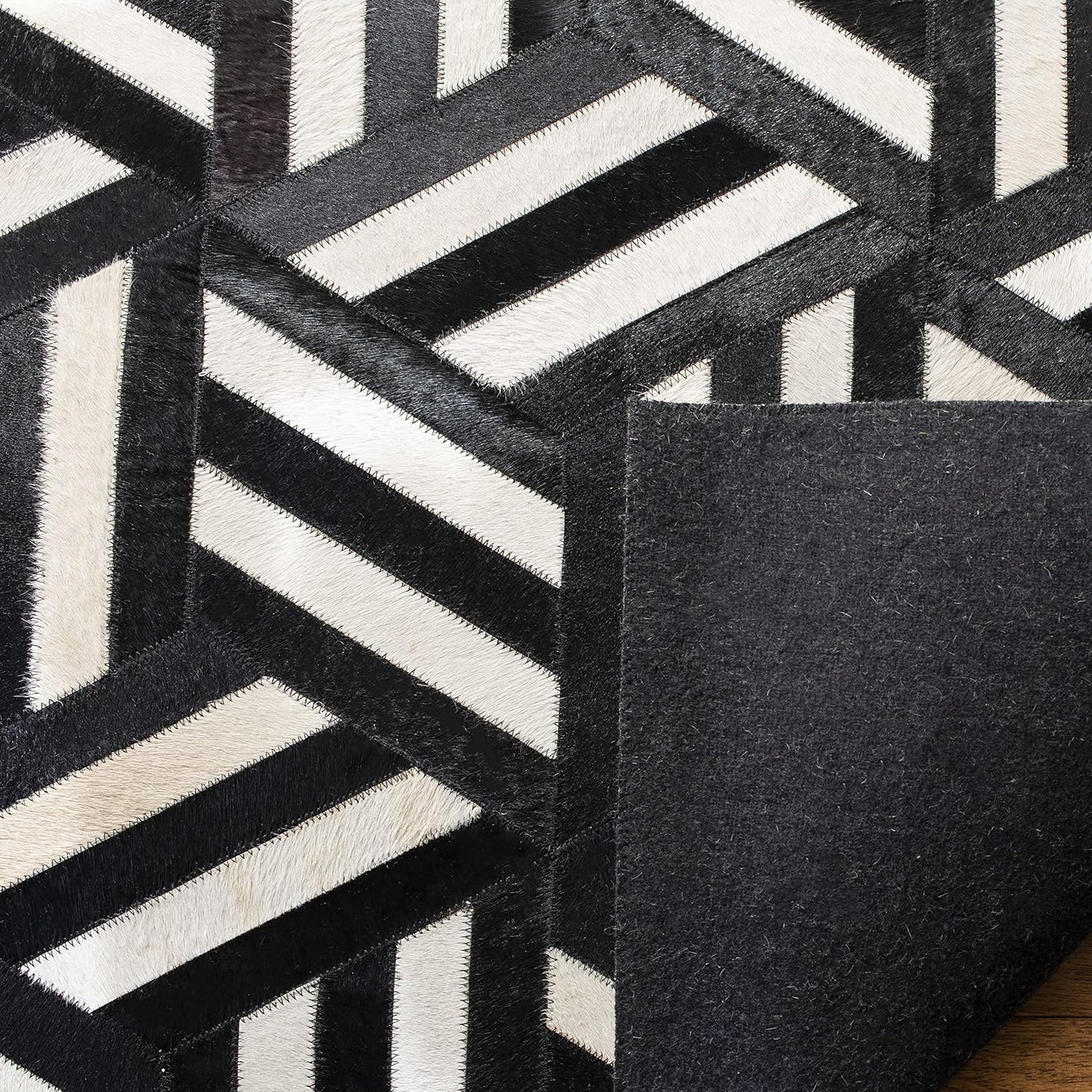Lederteppich Leder-Patchwork-Teppich