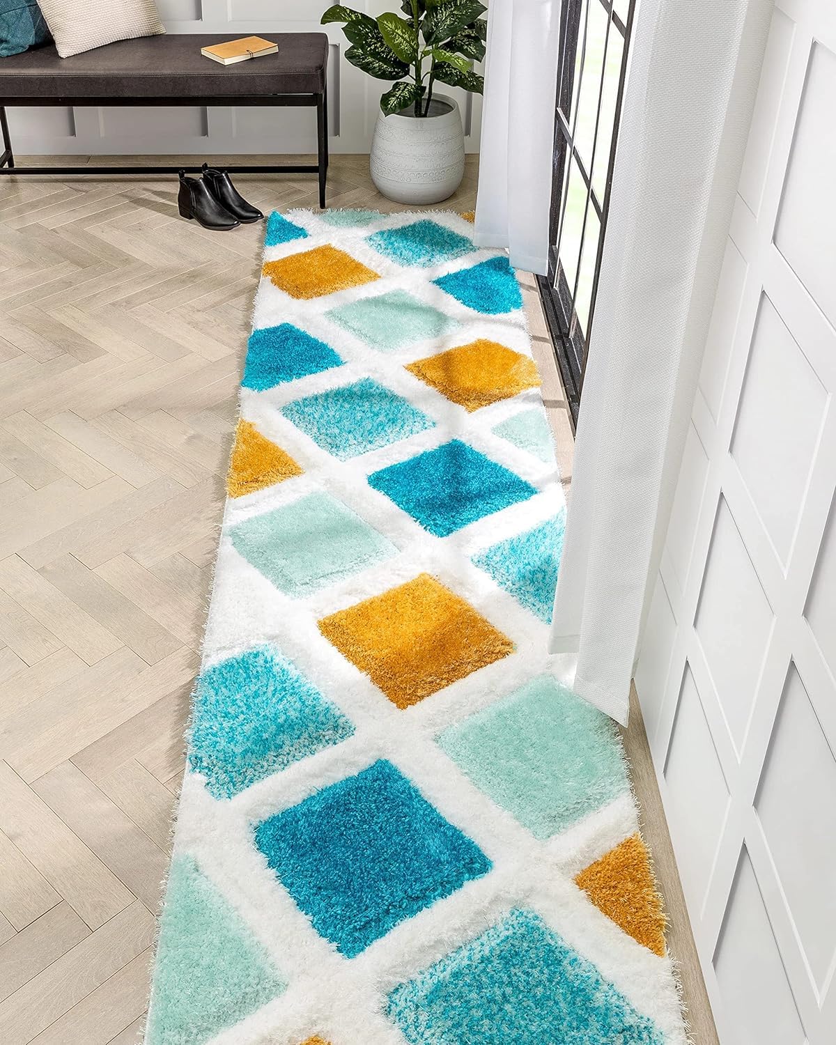 Designteppich Plüsch-Teppichläufer für Eleganz
