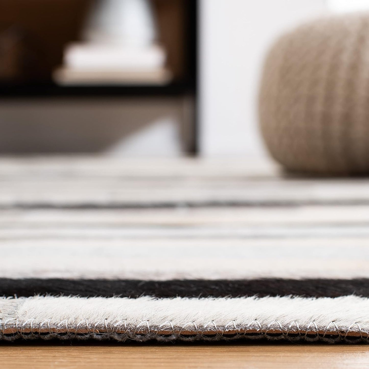 Lederteppich Leder-Patchwork-Teppich
