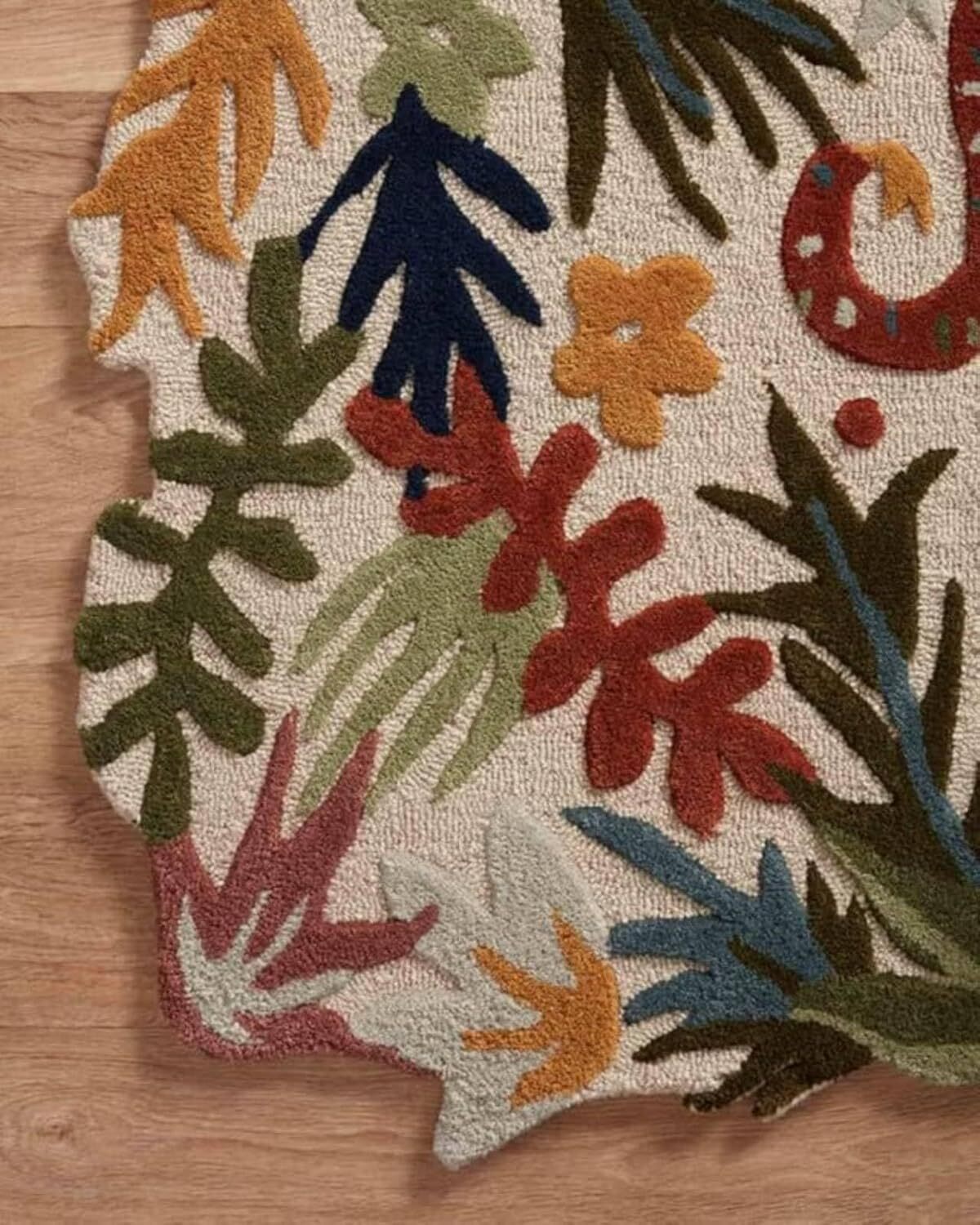 Designteppich Unregelmäßig geformte botanische Sammlung