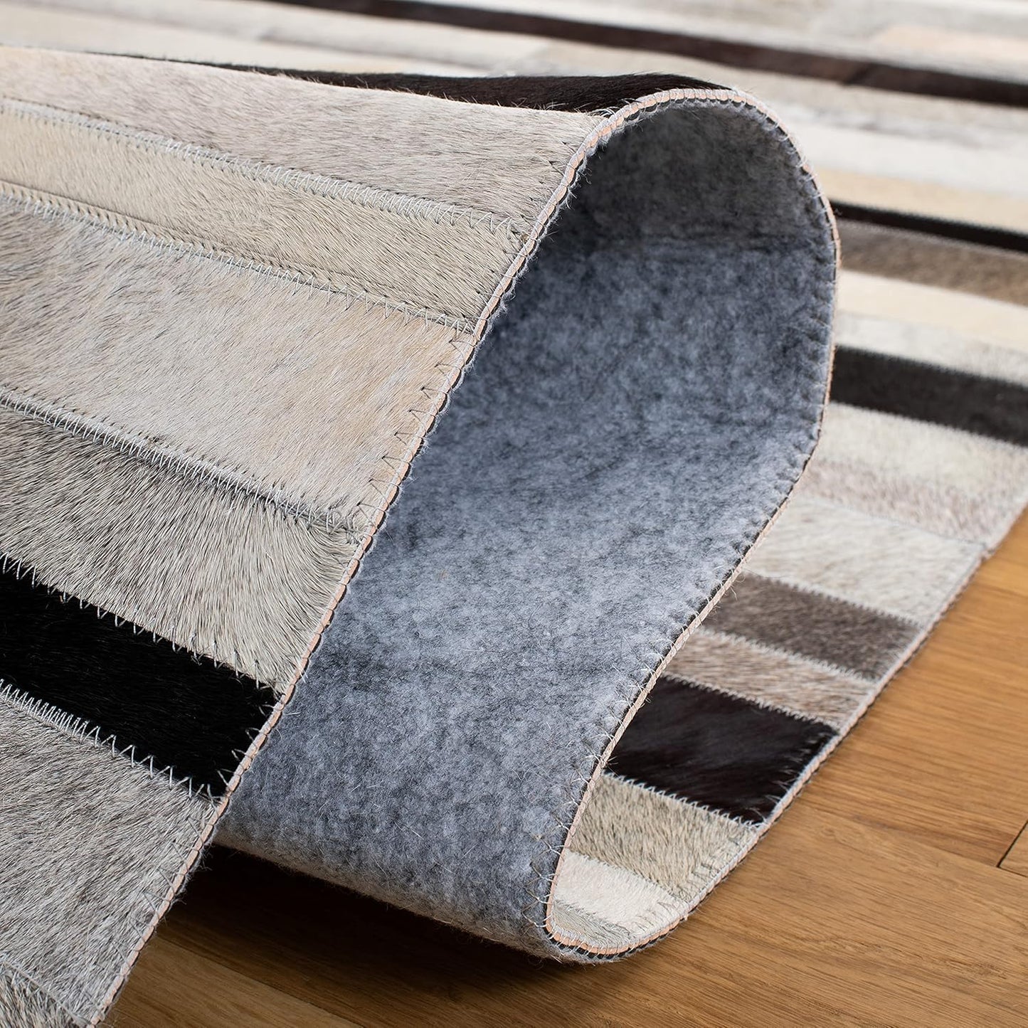 Lederteppich Leder-Patchwork-Teppich