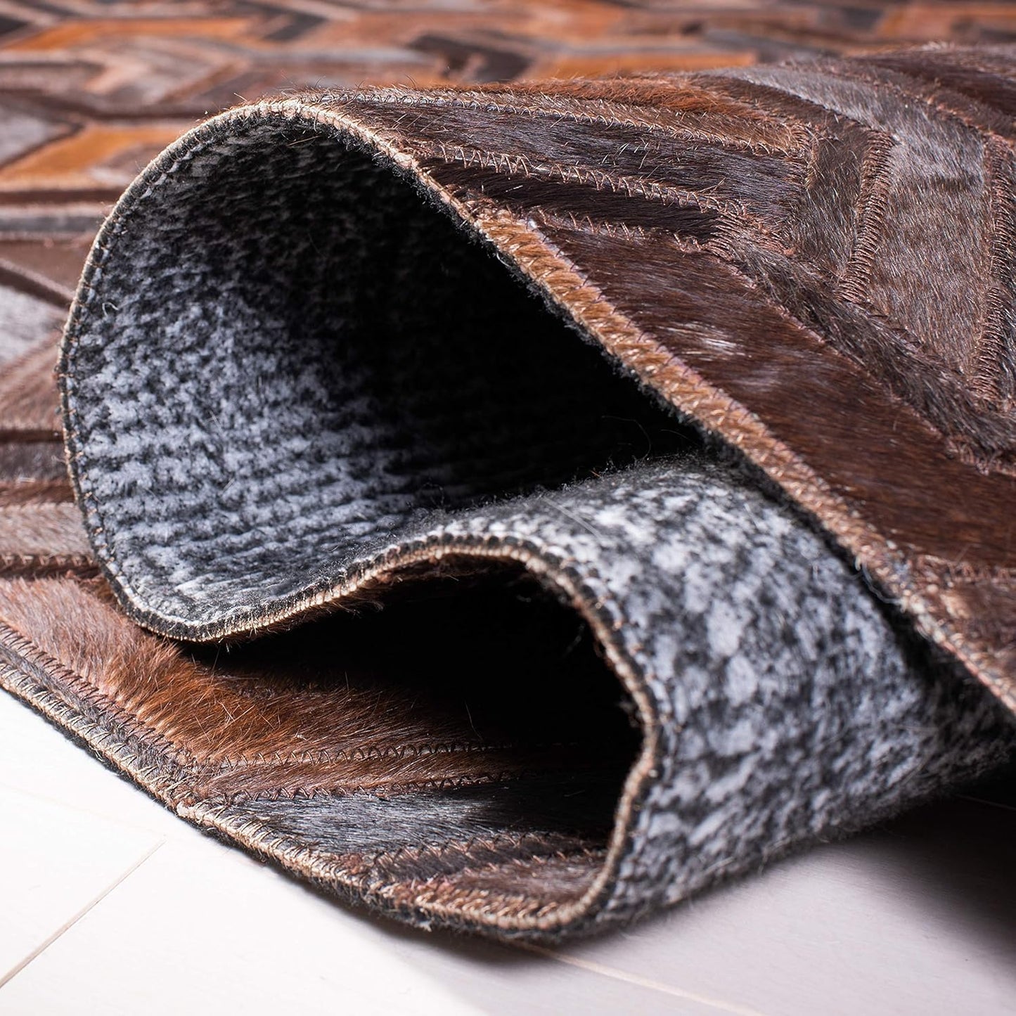 Lederteppich Leder-Patchwork-Teppichkollektion