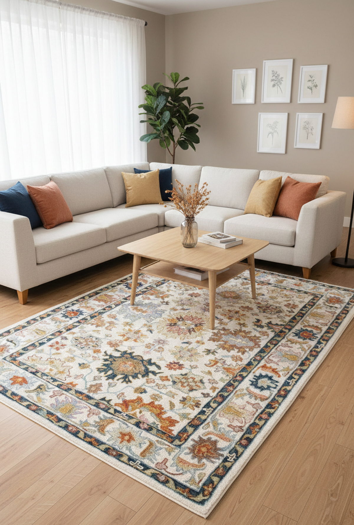 Designteppich Blumendekoration