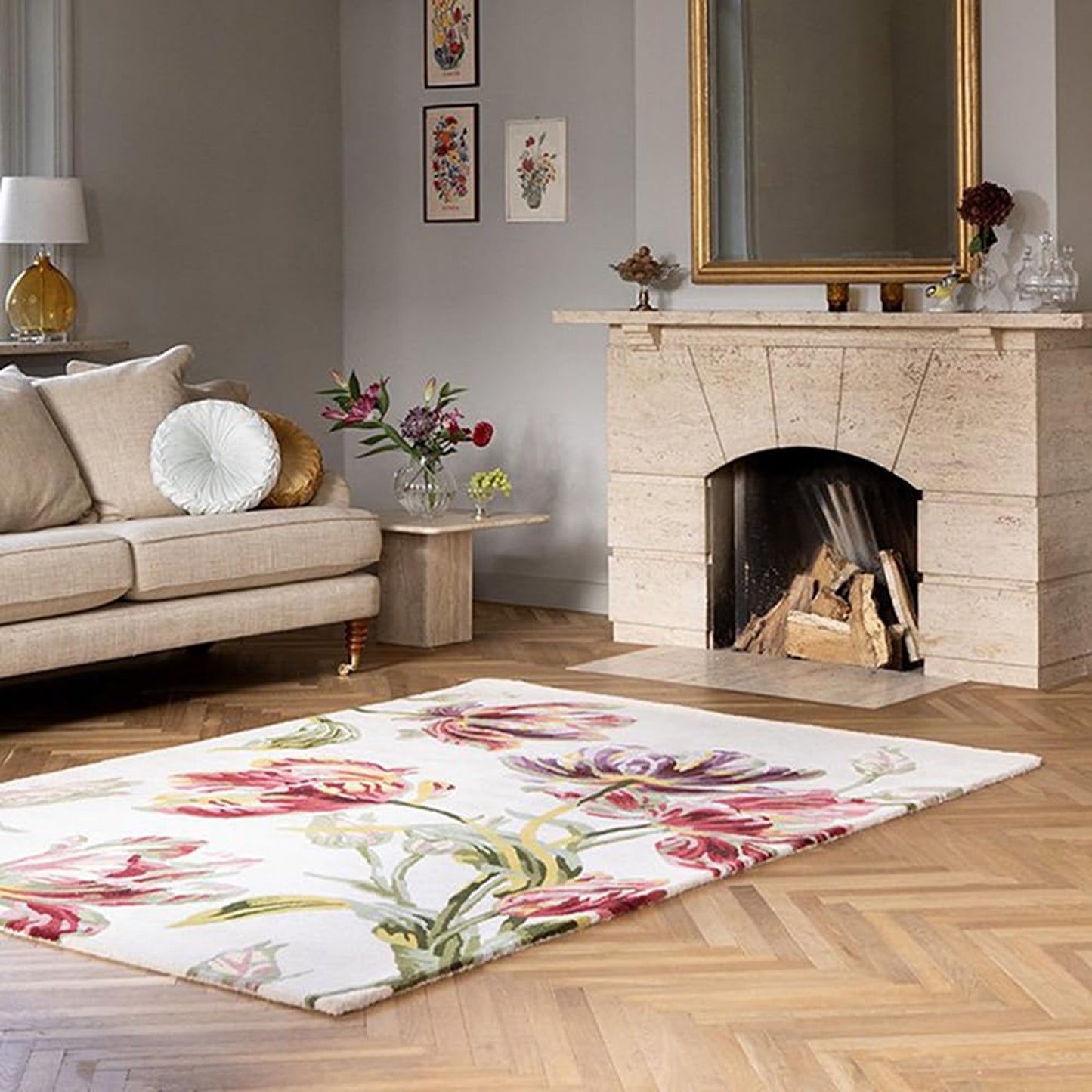 Designteppich Blumenfeld