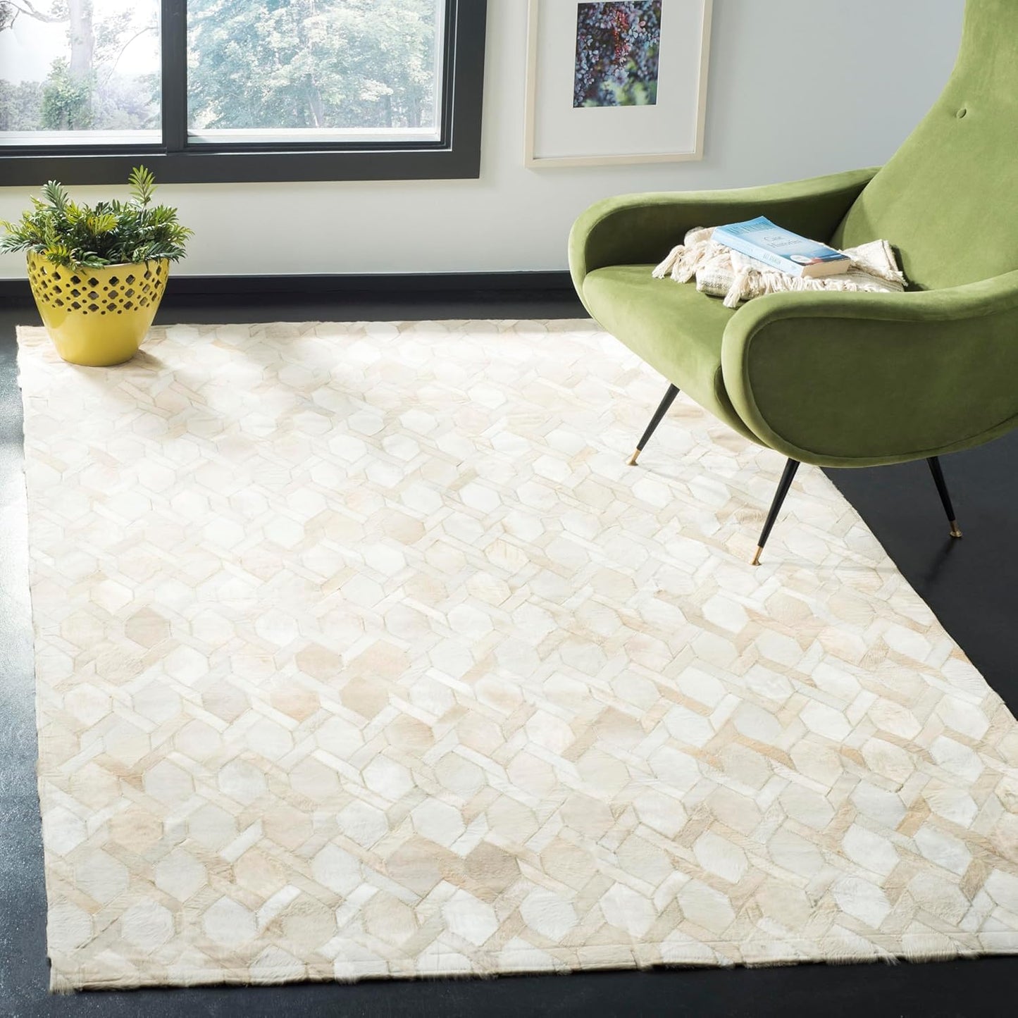Lederteppich Leder-Patchwork-Teppich