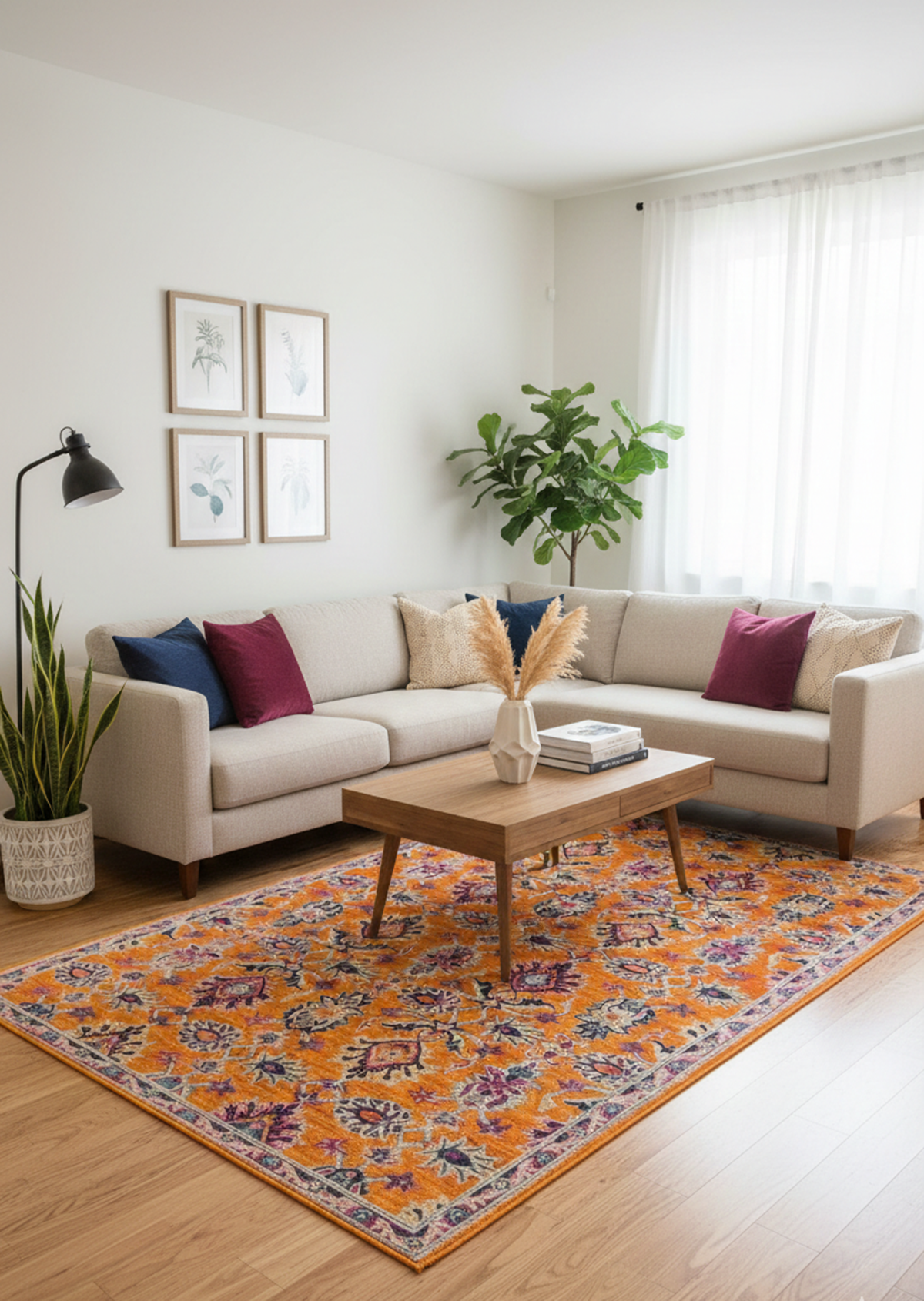 Designteppich Blumendekoration