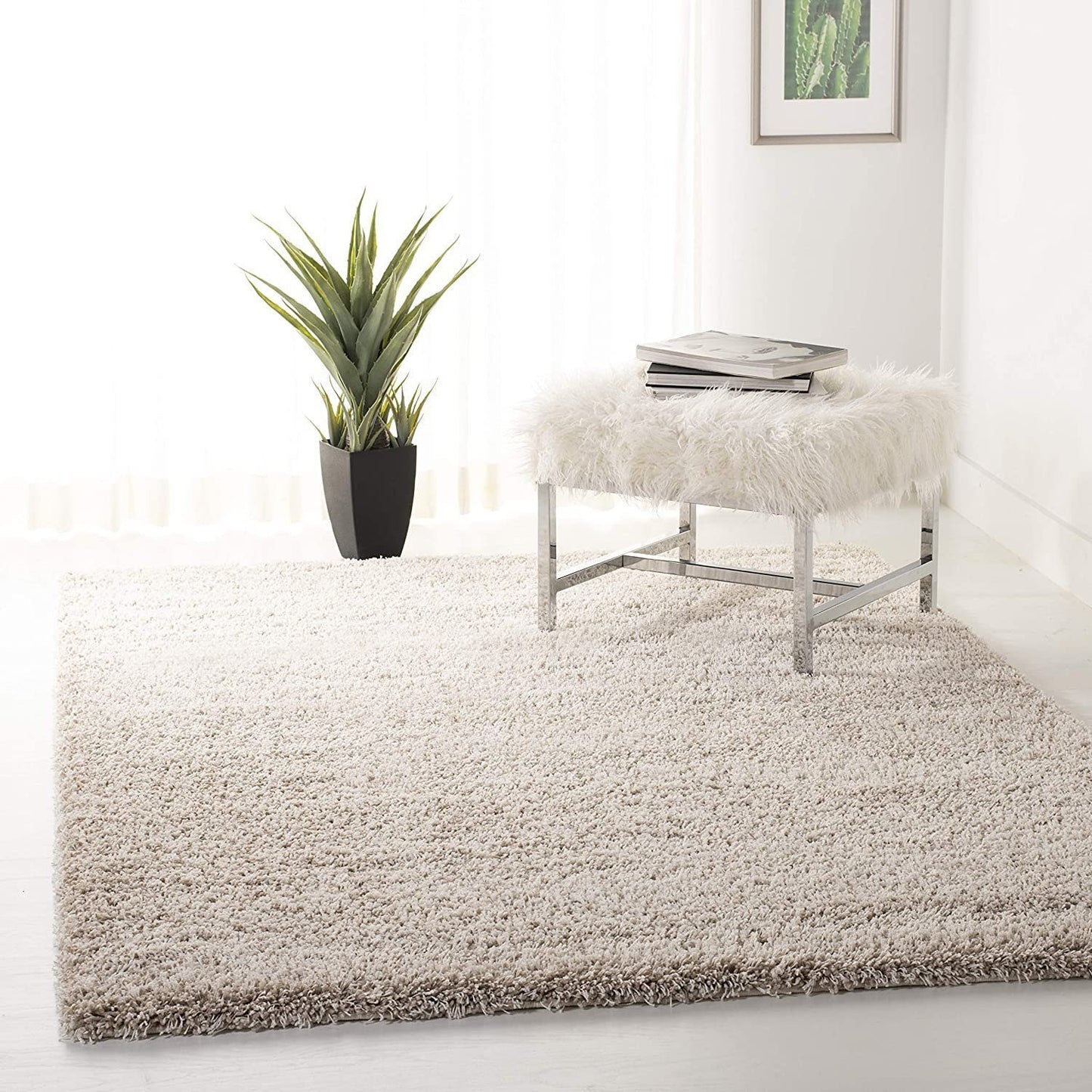 Hochflor-Teppich Superweicher einfarbiger handgetufteter Teppich