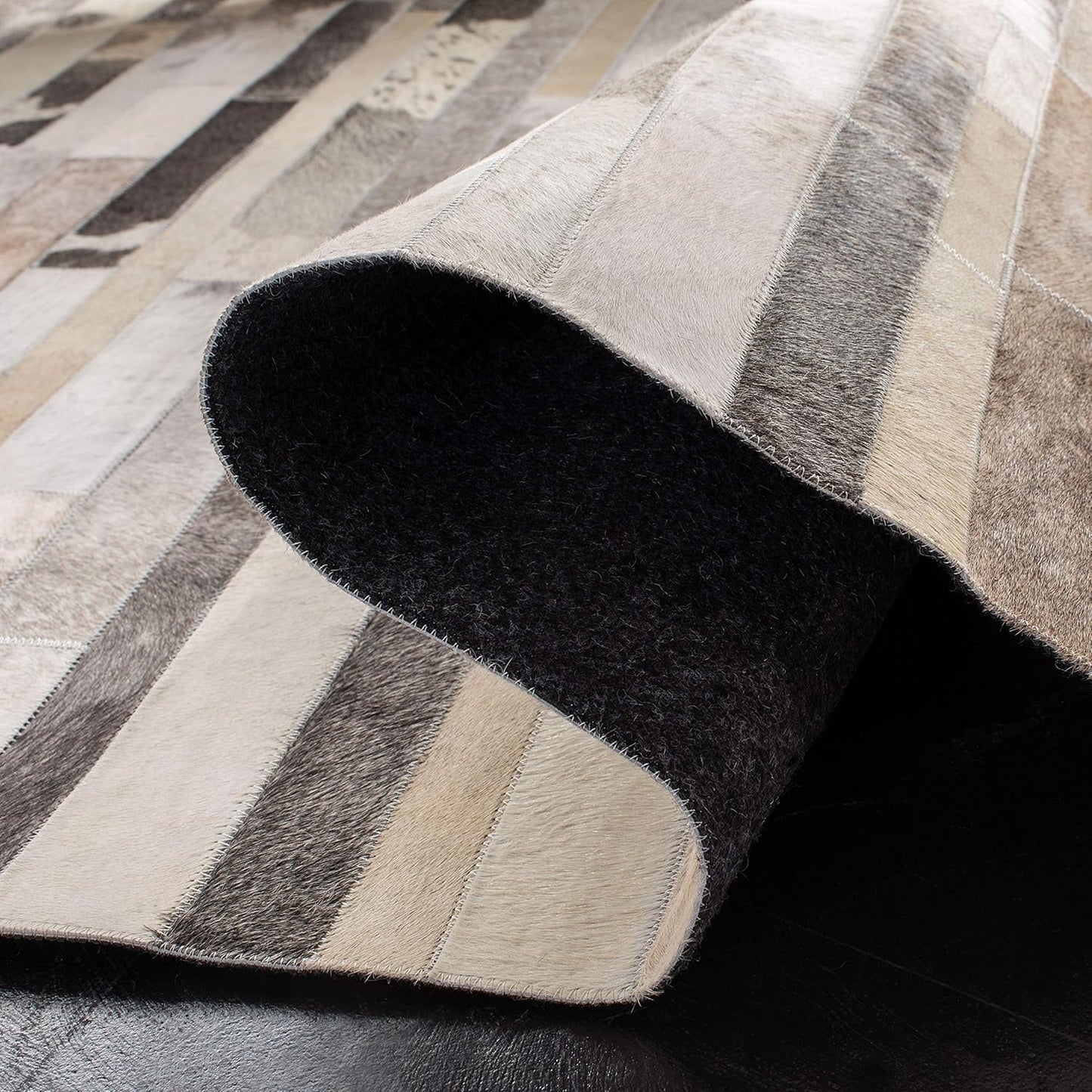 Lederteppich Leder-Patchwork-Teppich