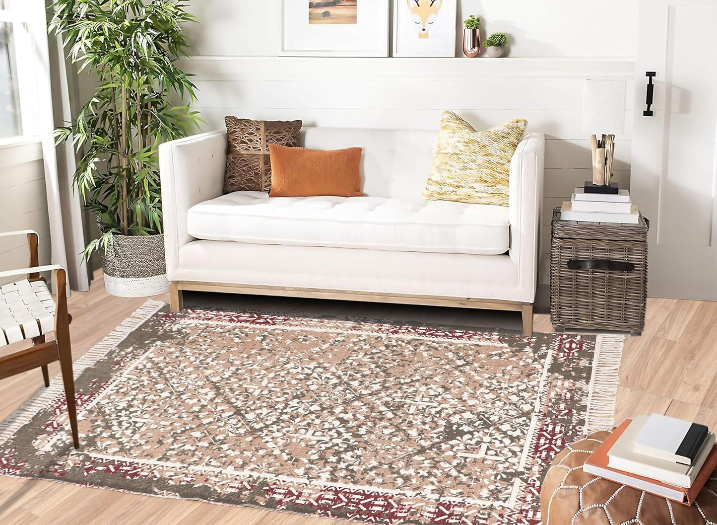 Designer rug, reversible rug made of pure cotton