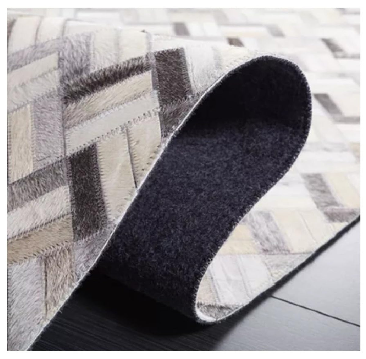 Lederteppich Leder-Patchwork-Teppich