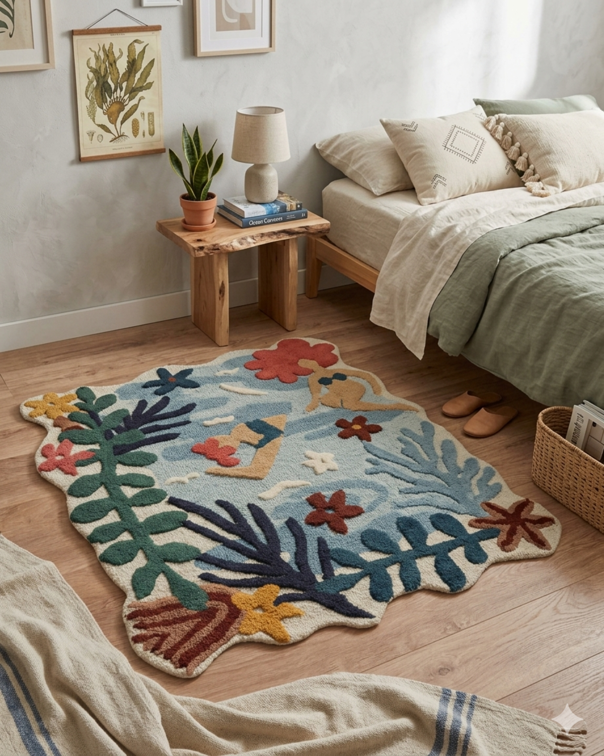 Designteppich Unregelmäßig geformte botanische Sammlung