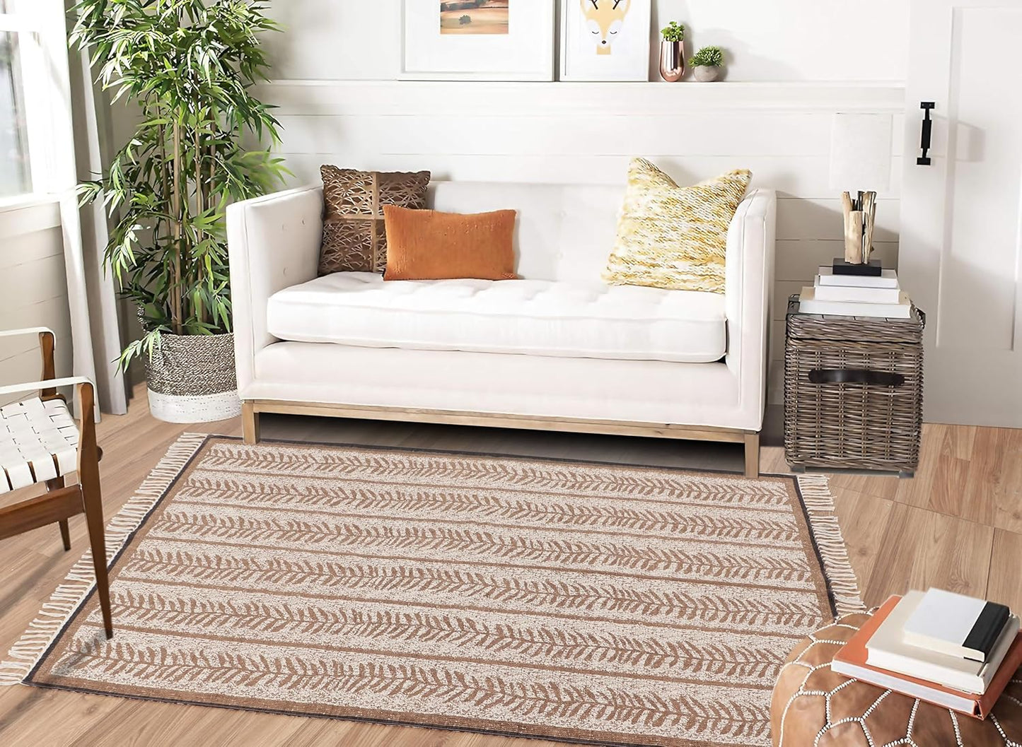 Designer rug, reversible rug made of pure cotton