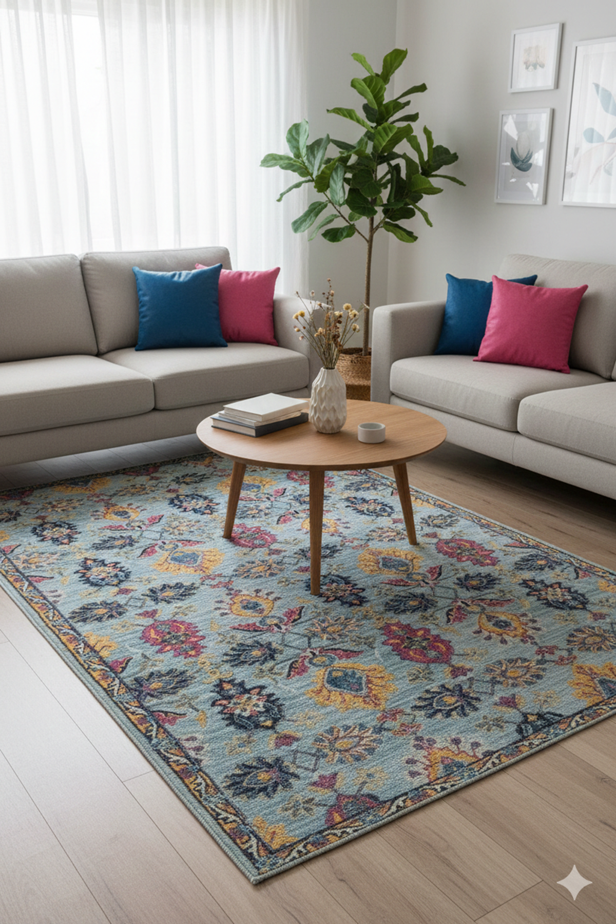 Designteppich Blumendekoration