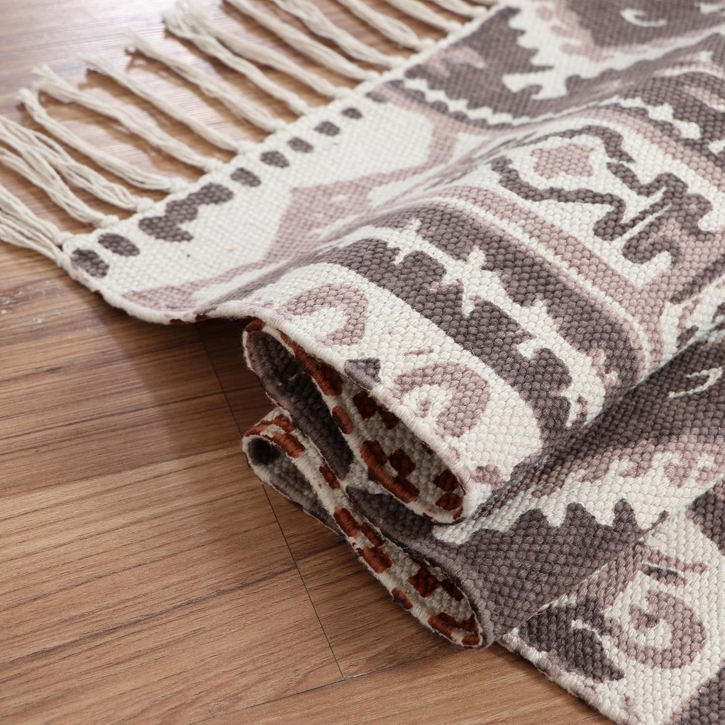 Designer rug, reversible rug made of pure cotton