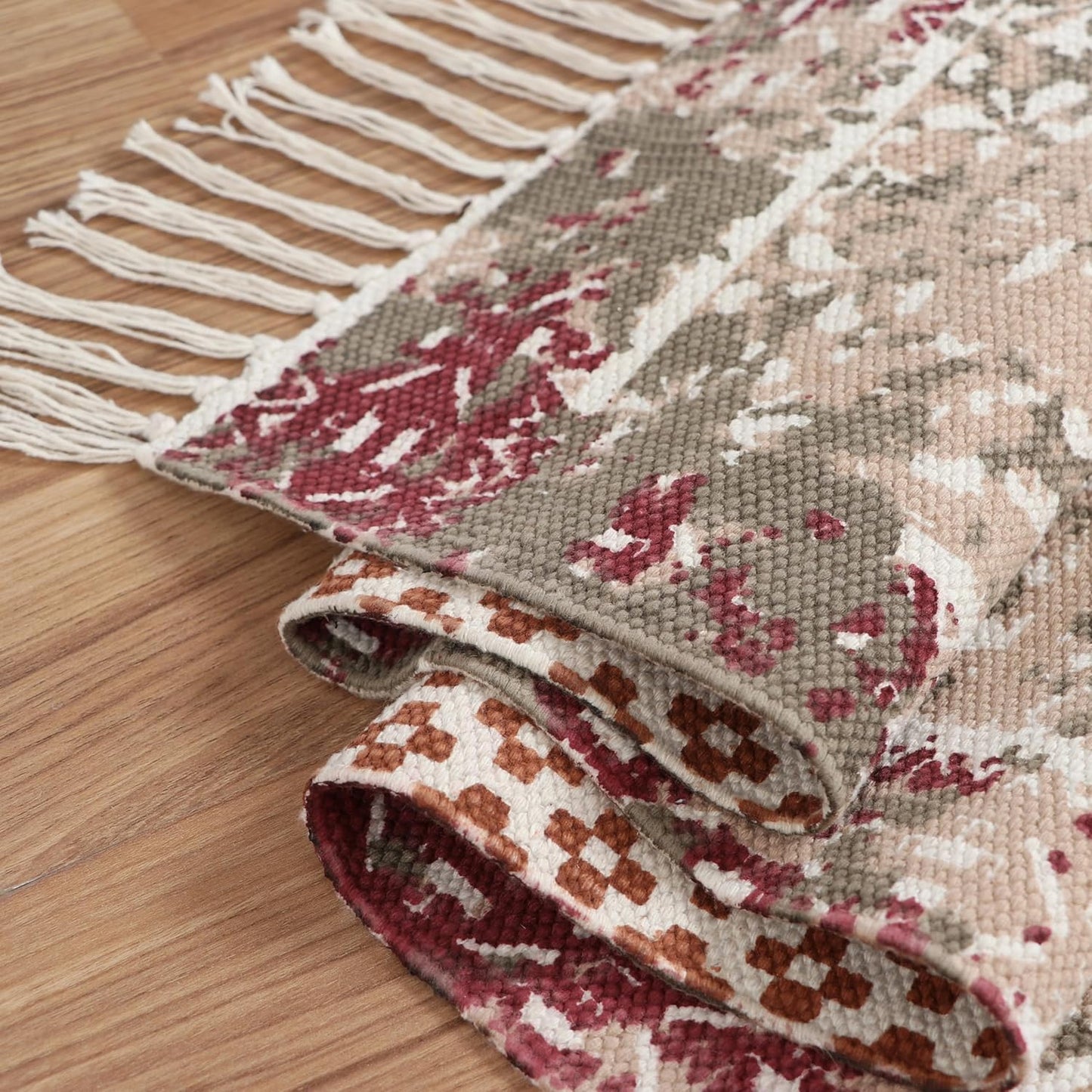 Designer rug, reversible rug made of pure cotton