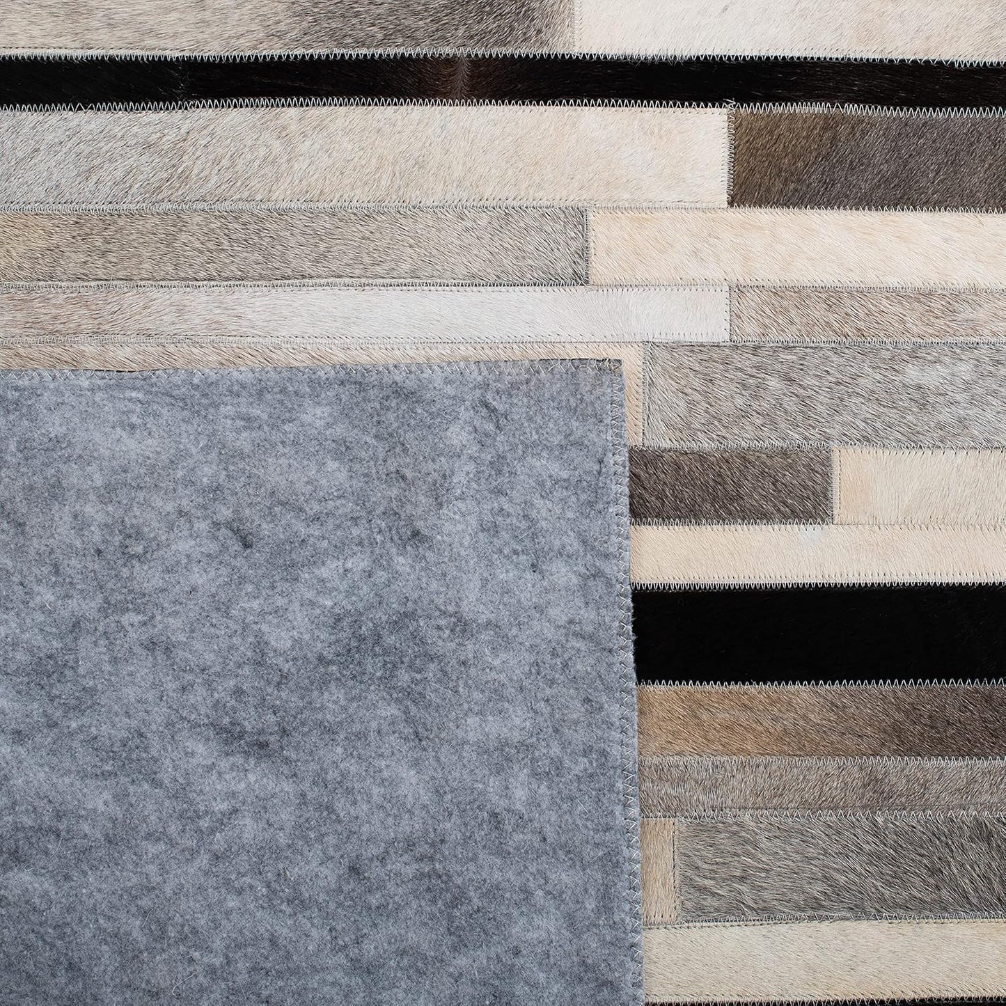 Lederteppich Leder-Patchwork-Teppich