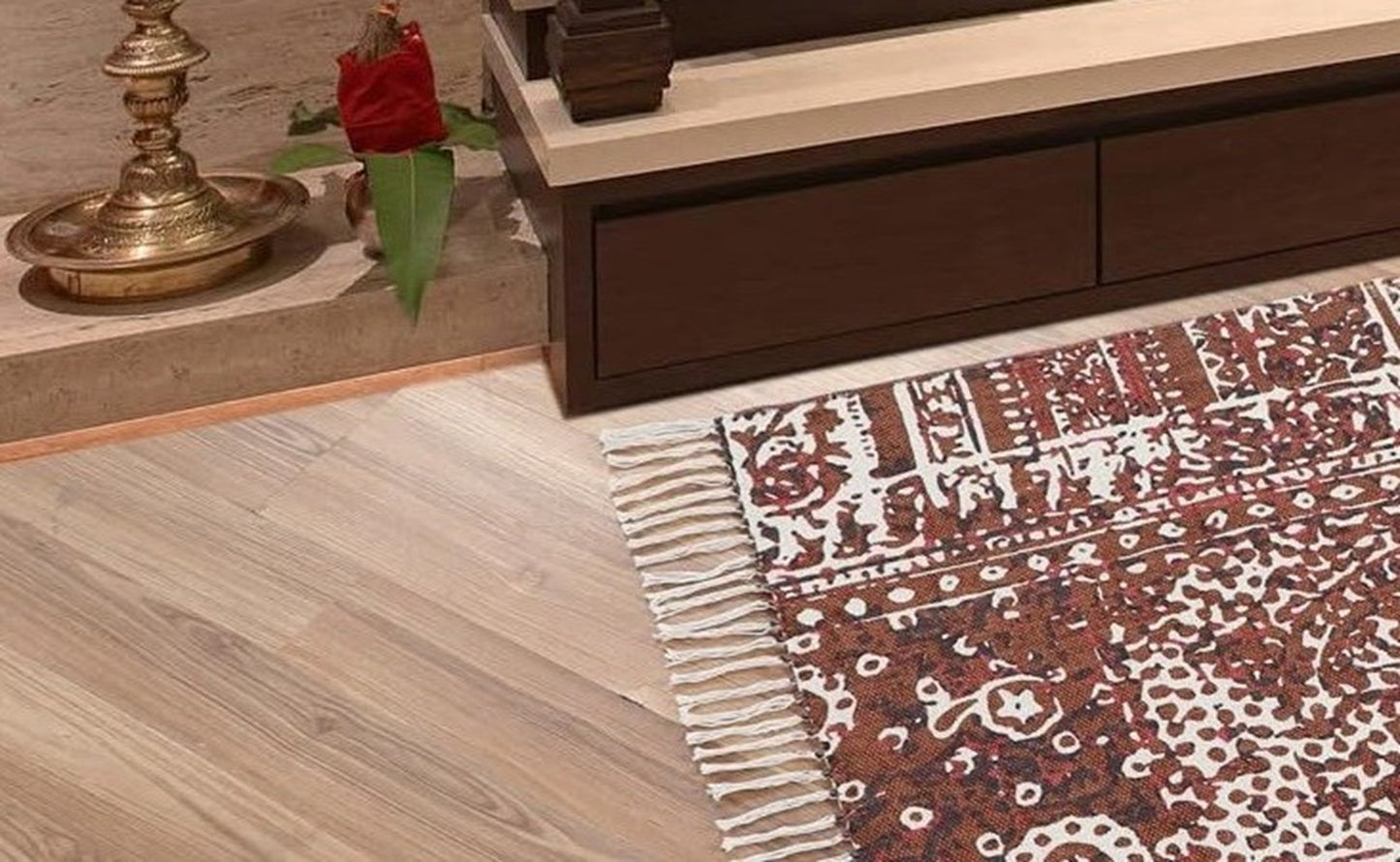 Designer rug, reversible rug made of pure cotton