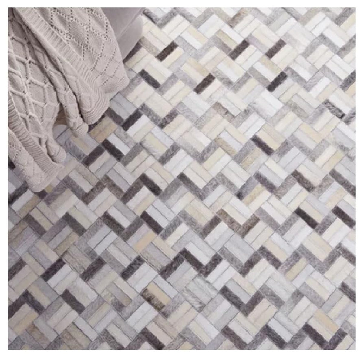 Lederteppich Leder-Patchwork-Teppich