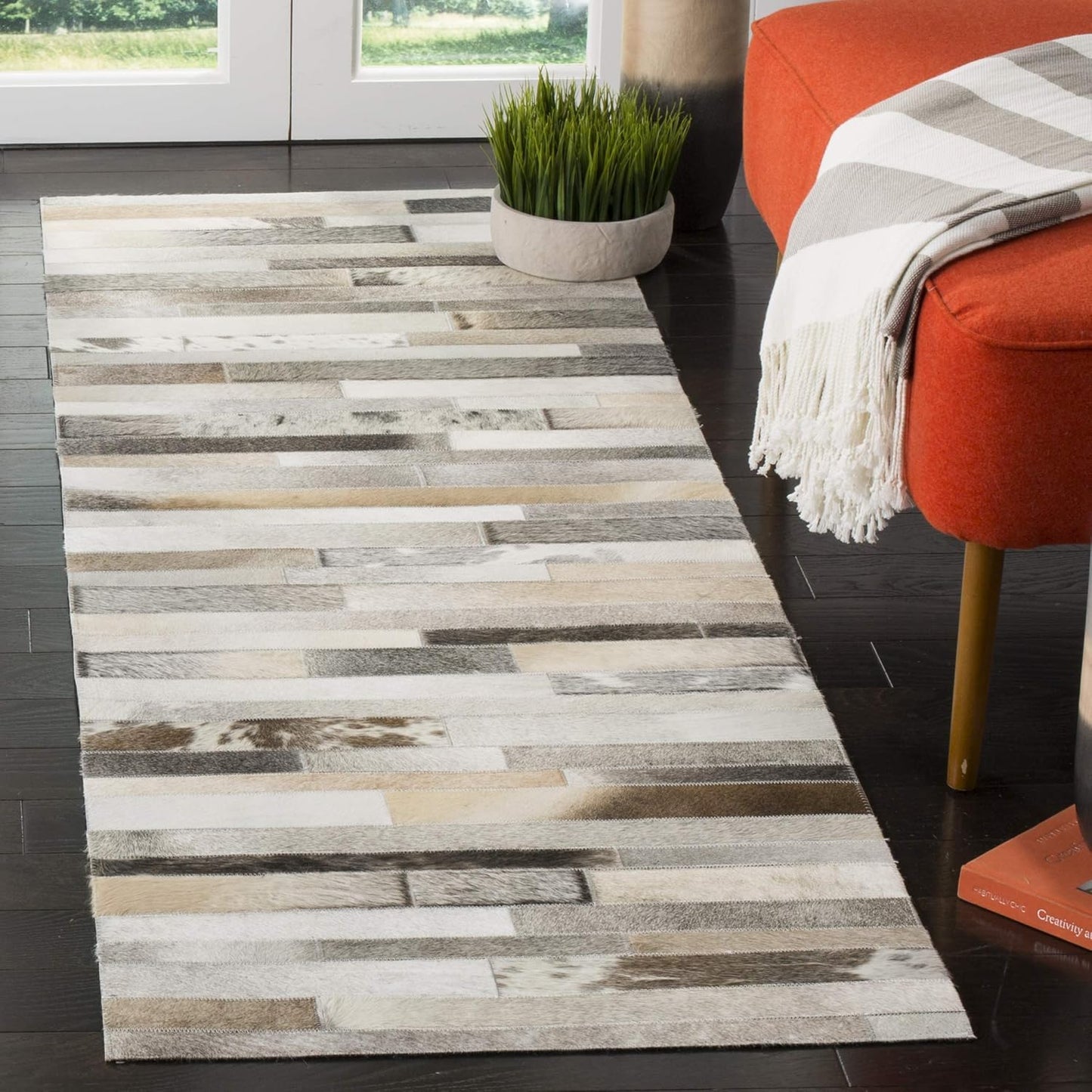 Lederteppich Leder-Patchwork-Teppich