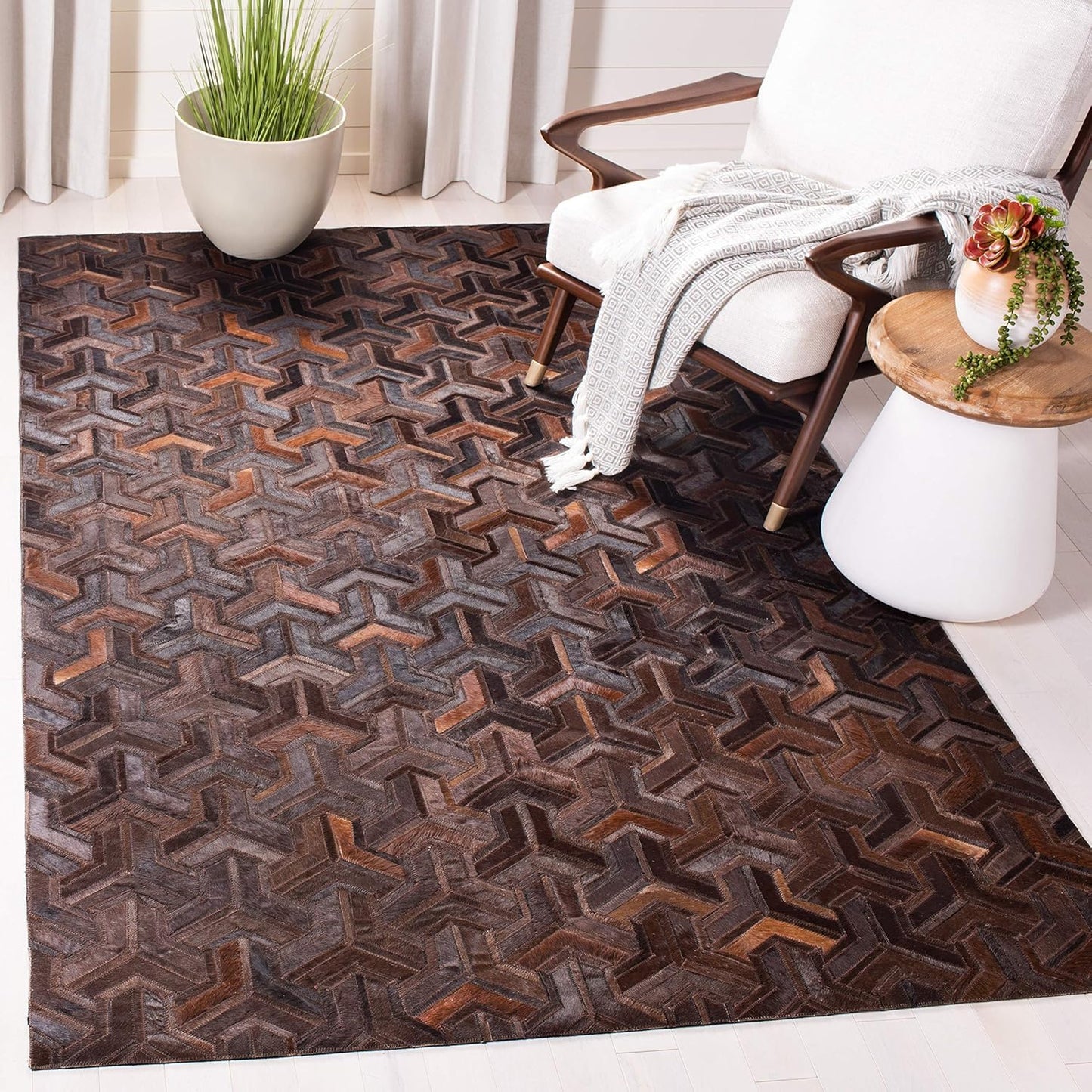 Lederteppich Leder-Patchwork-Teppichkollektion